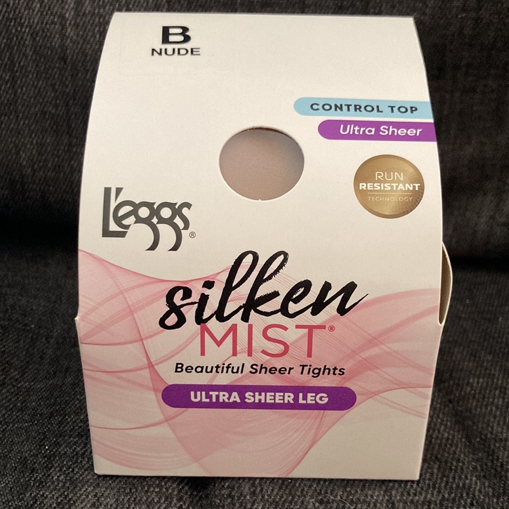 Women’s L’Eggs B Medium Nude Silken Mist Ultra Sheer Leg Tights One Pair New